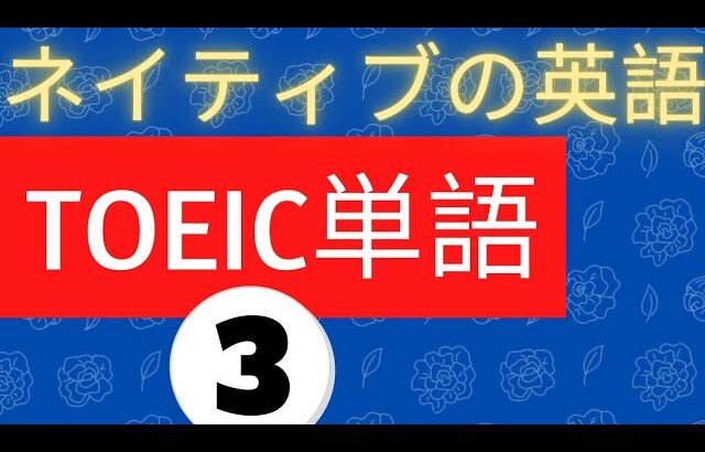 【TOEIC単語】英語 単語 勉強しましょう！ネイティブの英語が聞き取れる  Lesson 3