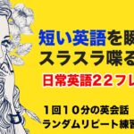 【短い英語を瞬時にスラスラ喋る練習】日常会話でよく使う英語２２フレーズ【１回１０分の英会話ランダムリピート練習　第104弾】【瞬間英訳】