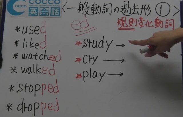 英会話初心者専門校COCCO英会話　オリジナル基礎文法Vol,14「一般動詞の過去形①　規則変化動詞　」