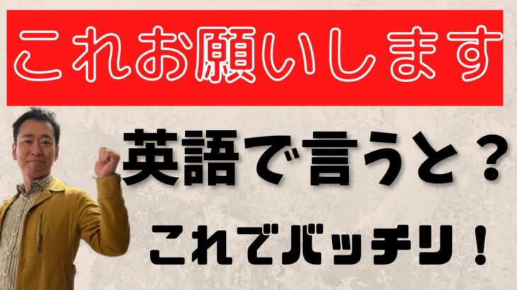 【英会話初級の方の罠】聞き流しでない英会話。結局英語でなんて言いたいの？　これお願いします。を英語で言うと？