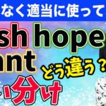 【英会話 初心者 単語】「〜したい」の英語表現：wish, hope, wantのニュアンスの違いと適切な使い分け