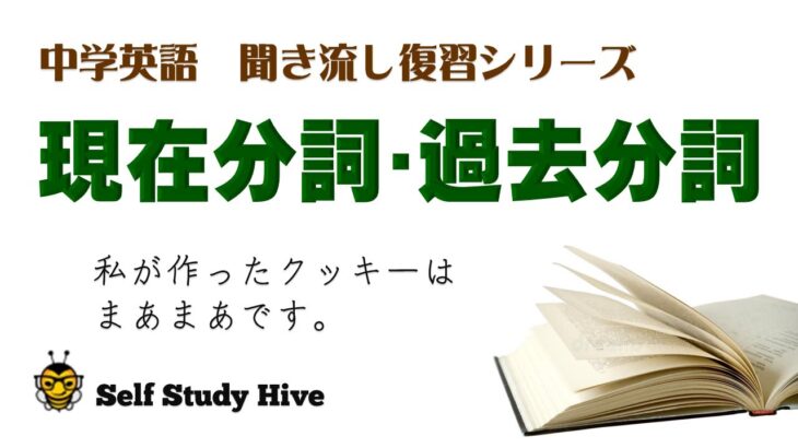 中学英語：現在分詞・過去分詞「私が作ったクッキーはまあまあです」聞流し動画　中学英語で英会話　テスト直前対策　リスニング・スピーキング練習