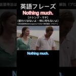 1日１フレーズ：Nothing much. #英会話 #英会話フレーズ #英語 #英語力 #英語勉強 #英語発音 #英語学習 #英語リスニング #shorts