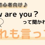 英語初心者向け☆How are you? のあいさつでは、絶対に、これも言ってね！！