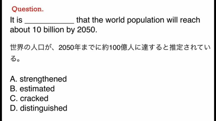 232. TOEIC、ビジネス、日常英語、和訳、日本語　文法問題　TOEIC Part 5