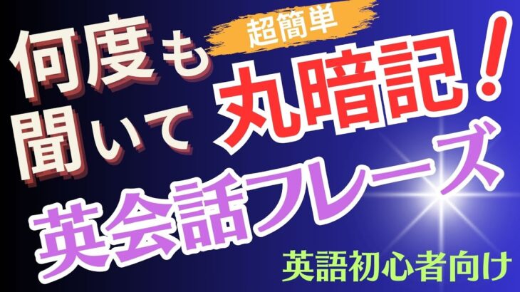 【英語初心者】何度も聞いて超簡単丸暗記！日常英会話フレーズ【016】