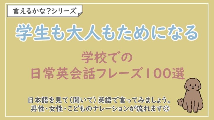 【言えるかな？日本語→英語】大人も学べる！学校での日常会話フレーズ100選