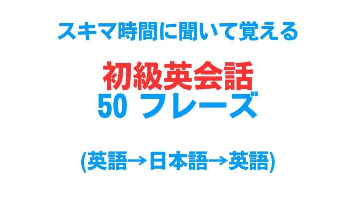 【初級英会話】聞くだけで覚えられる日常英会話フレーズ【聞き流し】