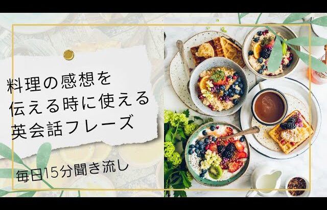 料理の感想を伝える英会話フレーズ【15分聞き流し】