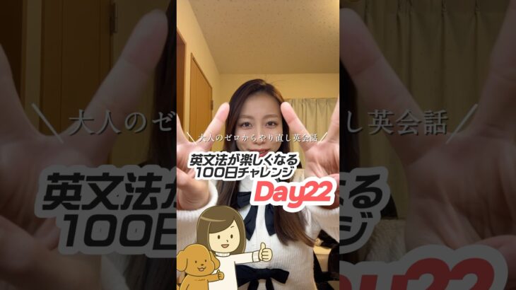 【英会話超初心者向け】英文法やり直し100日チャレンジDay22🐶👩 #やり直し英語 #英語力ゼロ #日常英会話 #英会話 #英会話初心者勉強